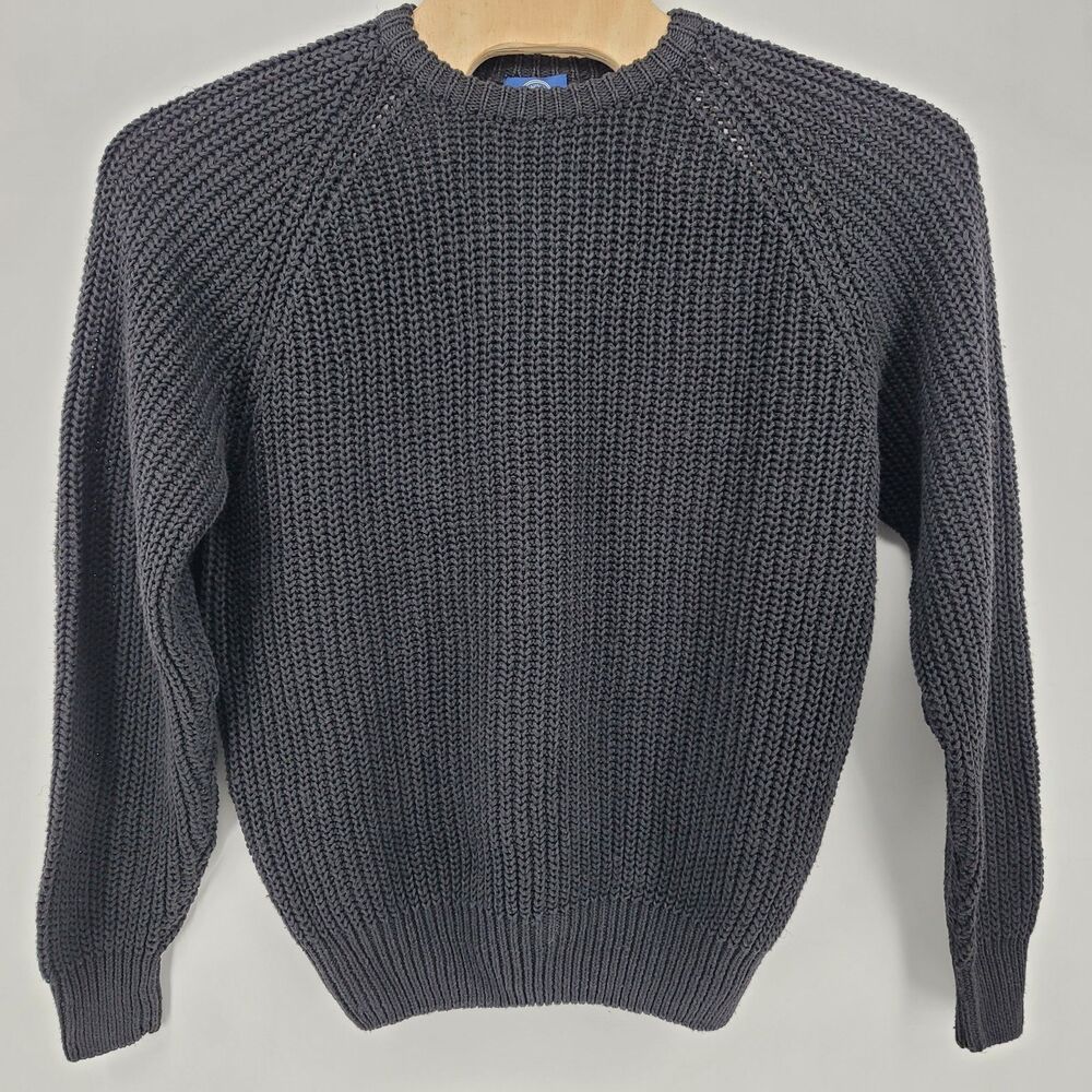 Vintage 90s GAP Chunky Ribbed Knit Sweater Charcoal Gray Ramie Cotton Women’s M